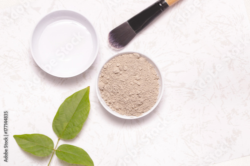 Clay powder and water - facial mask ingredients
