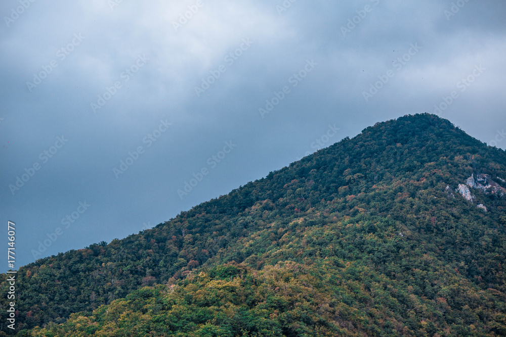 beautiful mountains on a background of clouds