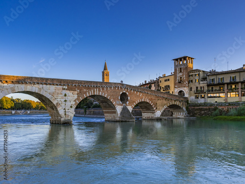 Ponte Pietra on the River Adige, Verona