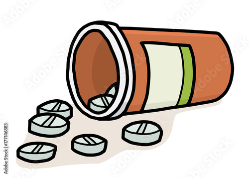drug bottle / cartoon vector and illustration, hand drawn style, isolated on white background.