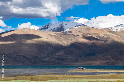 Landscape around Tso Moriri Lake in Ladakh, India 