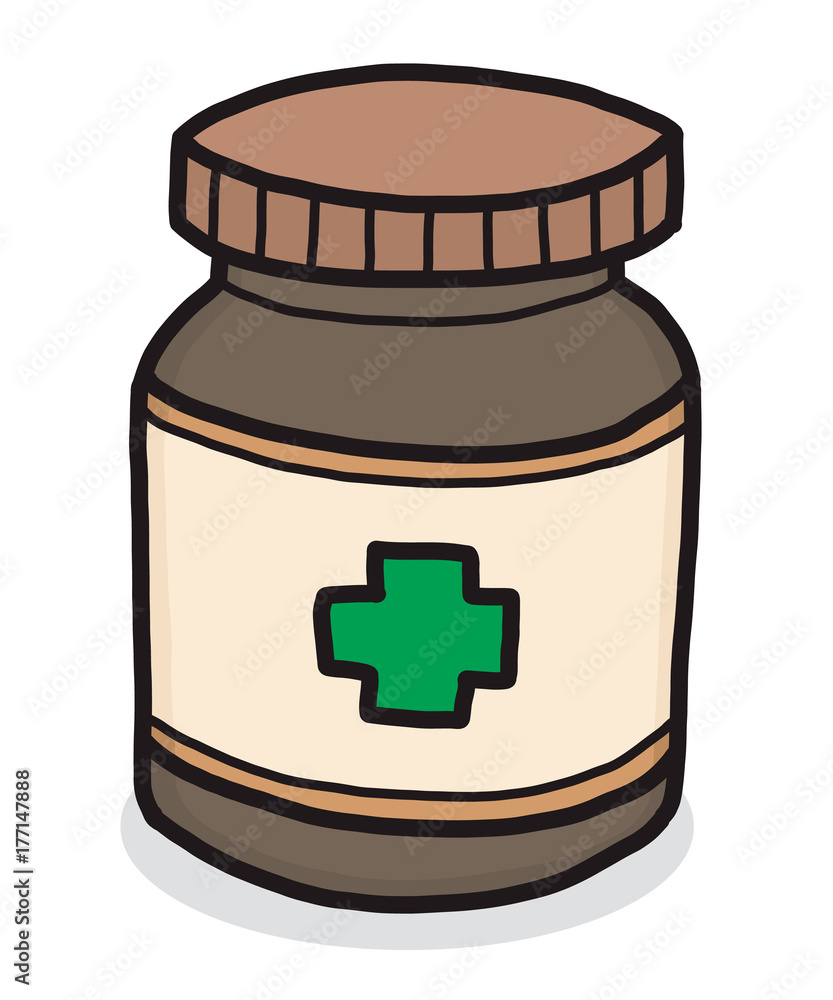 medicine bottle / cartoon vector and illustration, hand drawn style,  isolated on white background. Stock Vector | Adobe Stock