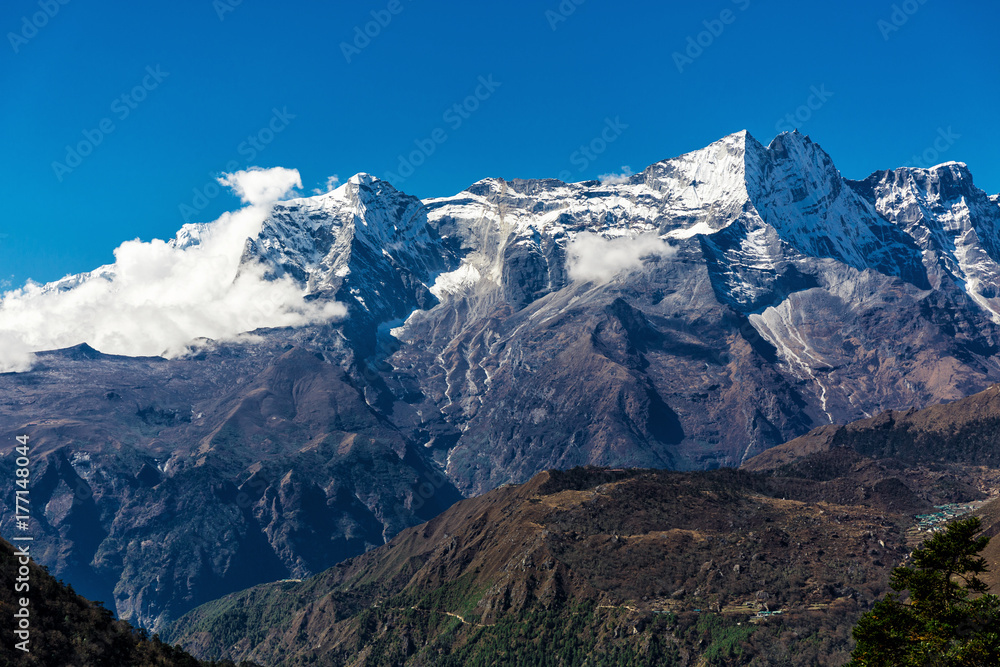 Snowy mountains of the Himalayas