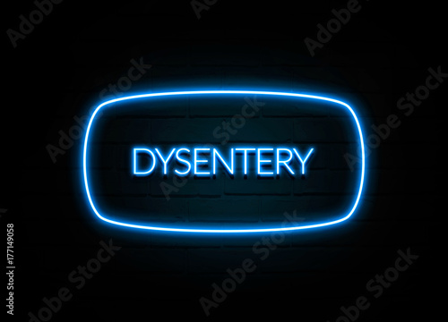 Tableau sur toile Dysentery  - colorful Neon Sign on brickwall