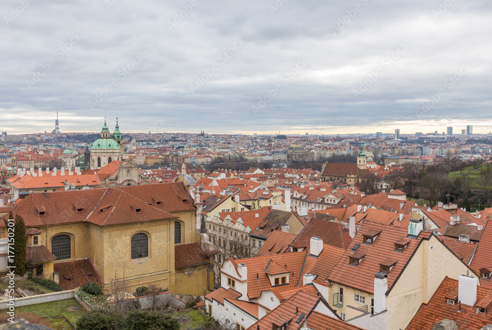 Prague city top view
