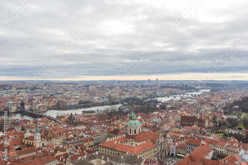 Prague city top view