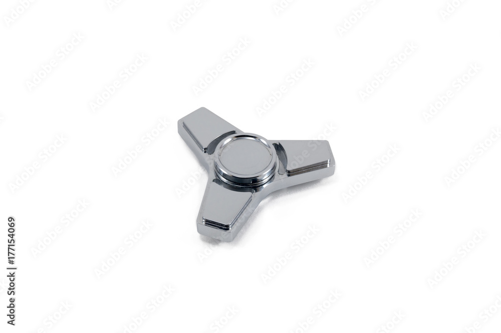 Chromium and brilliant steel spinner on the white background Chromium and brilliant steel spinner on the white background