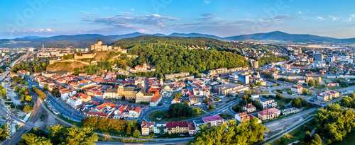 Aerial panorama of Trencin  a town in Slovakia