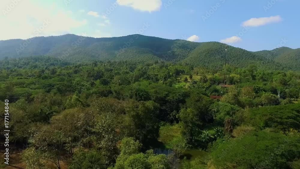 Aerial shot : Forest with clear sky in Chiang Mai, Thailand Aerial shot : Forest with clear sky in Chiang Mai, Thailand