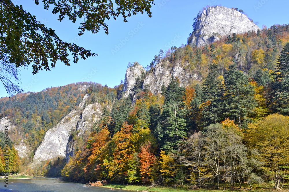 Autumn landscape in Pieniny mountains