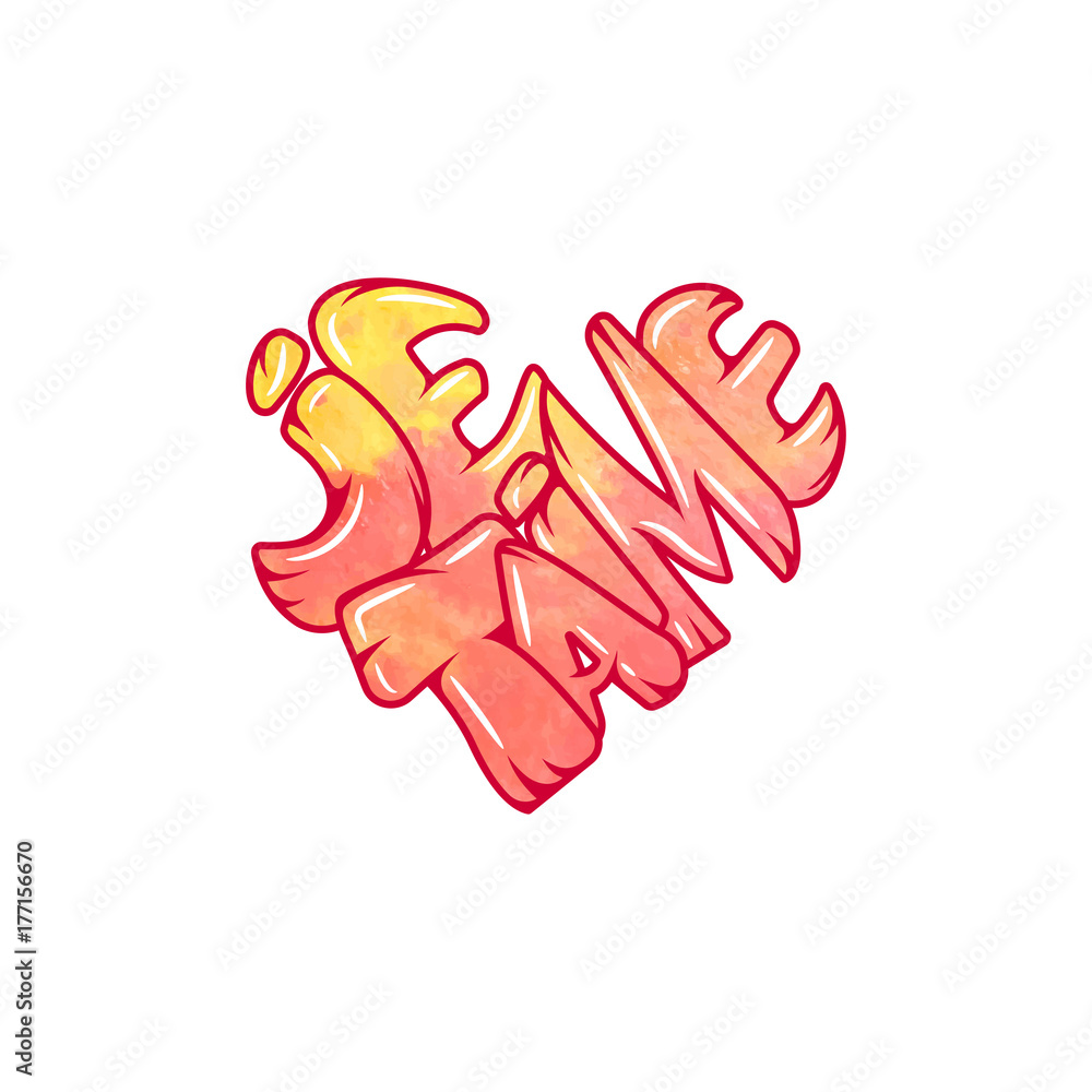 Obraz premium Big heart with lettering - I love you, in all languages of the world