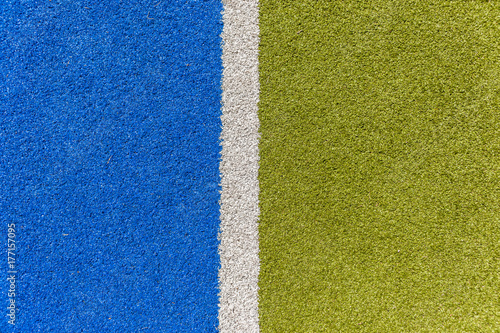 Astro Turf Closeup Lines sports field boundary blue green white abstract closeup detail