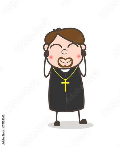 Innocent Adult Priest Character Blushing Face