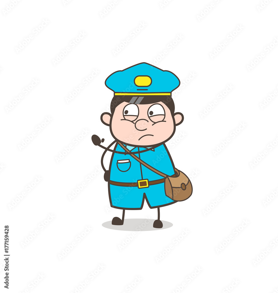 Angry Postboy Showing Hand Vector Illustration Angry Postboy Showing Hand Vector Illustration