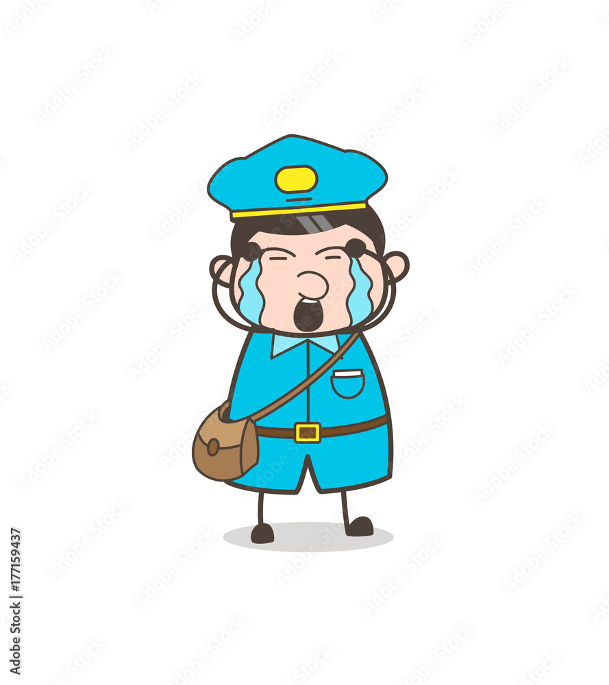 Mailman Crying Loudly Vector Illustration Mailman Crying Loudly Vector Illustration