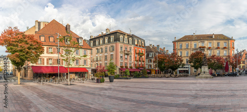 Colorful houses on the central square of Belfort photo