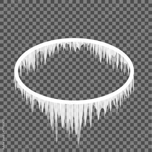 icicles hanging from an oval frame