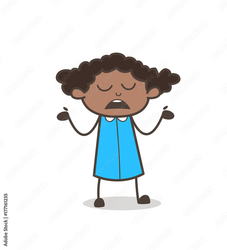 Worried Young Girl Expression Vector Worried Young Girl Expression Vector