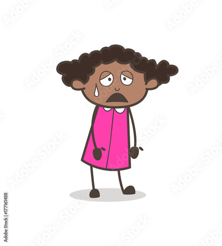 Frustrated Girl Tired Face Vector