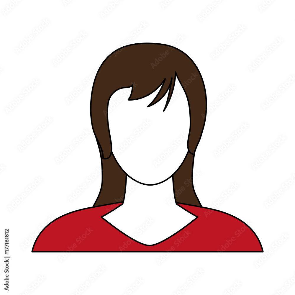 Woman faceless cartoon icon vector illustration graphic design Woman faceless cartoon icon vector illustration graphic design