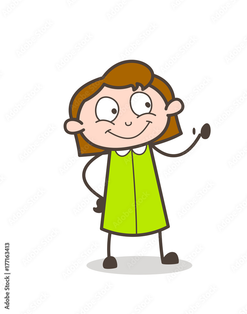 Smiling Girl Hand Gesture Vector Illustration Smiling Girl Hand Gesture Vector Illustration
