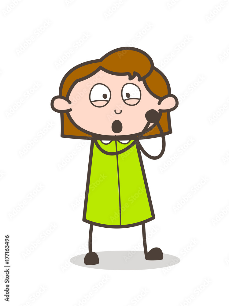 Cute Girl Feeling Awesome Vector Illustration Cute Girl Feeling Awesome Vector Illustration