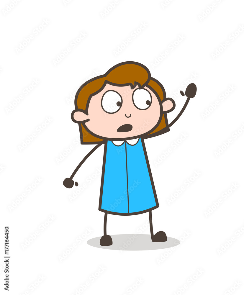 Surprised Girl Talking and Hand Gesture Vector Surprised Girl Talking and Hand Gesture Vector