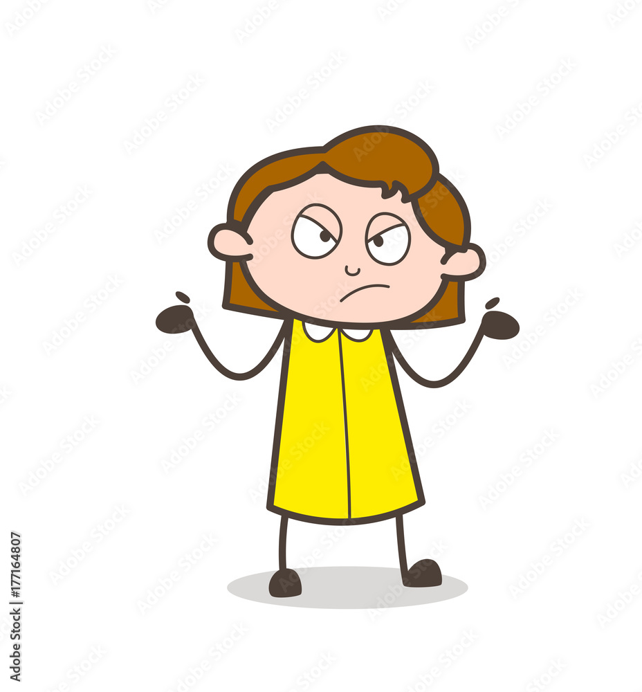 Anger Woman Hand Gesture Vector