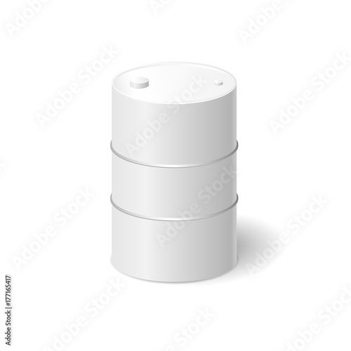 White oil barrel isolated on white background. Vector illustration