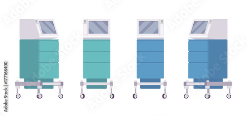 Medical monitor cart set