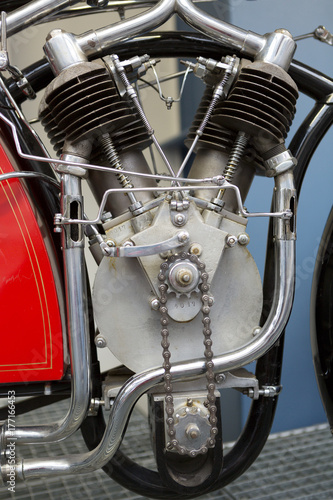 Motorcycle engine close-up