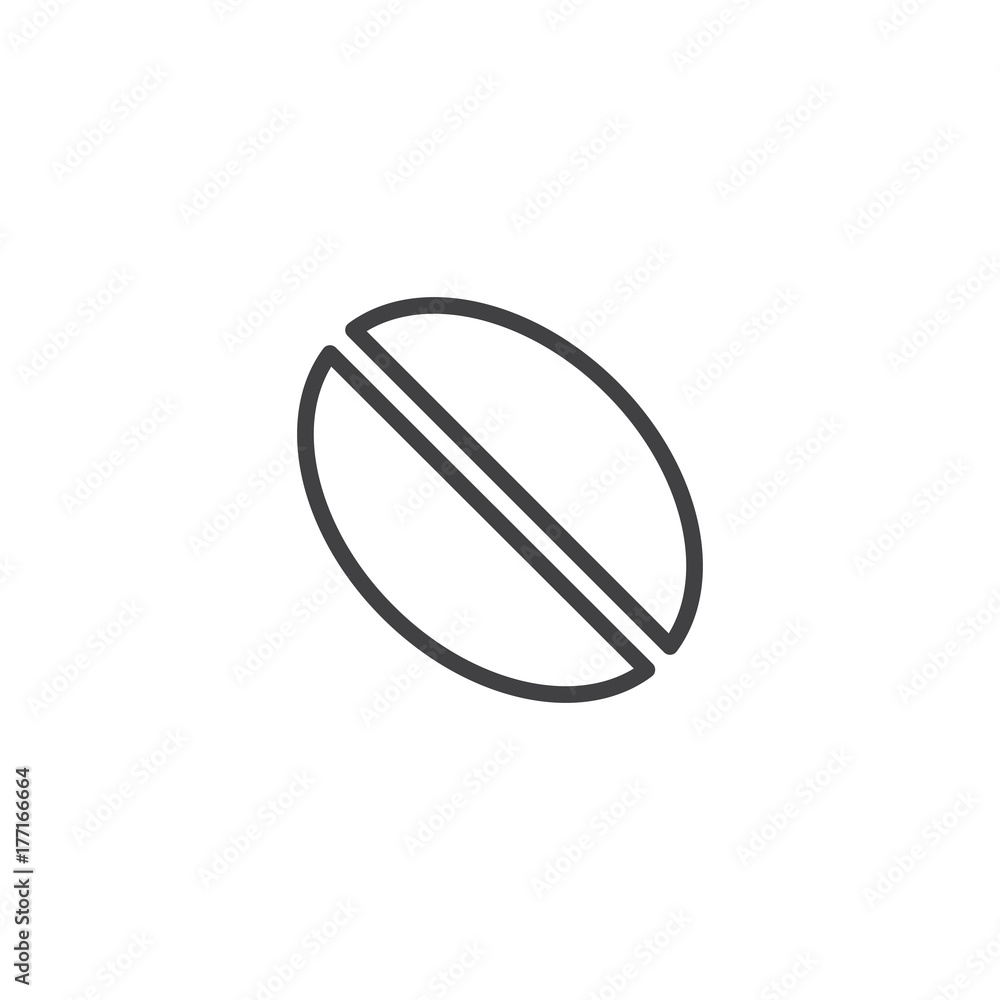 Coffee bean line icon, outline vector sign, linear style pictogram isolated on white. Symbol, logo illustration. Editable stroke Coffee bean line icon, outline vector sign, linear style pictogram isolated on white. Symbol, logo illustration. Editable stroke