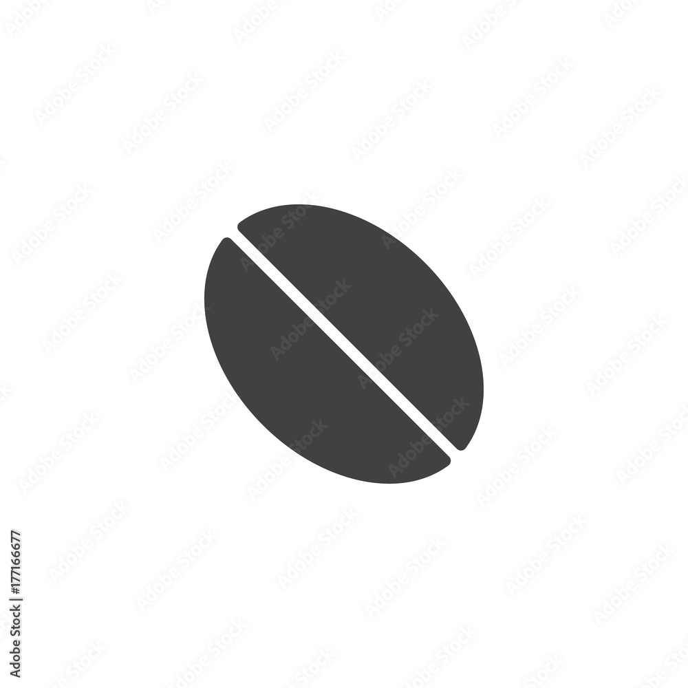 Coffee bean icon vector, filled flat sign, solid pictogram isolated on white. Symbol, logo illustration. Coffee bean icon vector, filled flat sign, solid pictogram isolated on white. Symbol, logo illustration.