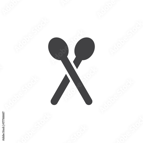 Tea spoons icon vector, filled flat sign, solid pictogram isolated on white. Symbol, logo illustration.