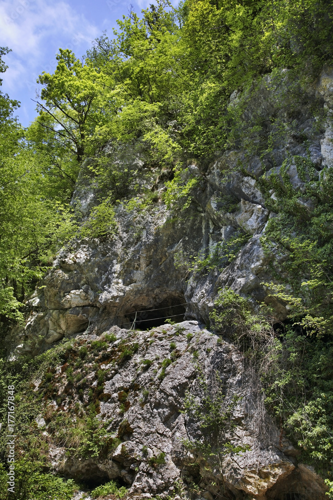 Dante cave in Tolminska Korita - Tolmin Gorge. Slovenia