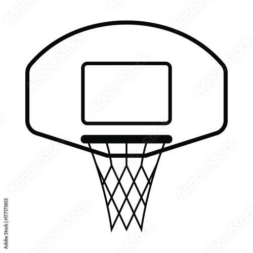 A basketball net with backboard.