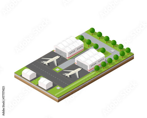 City airport with transport