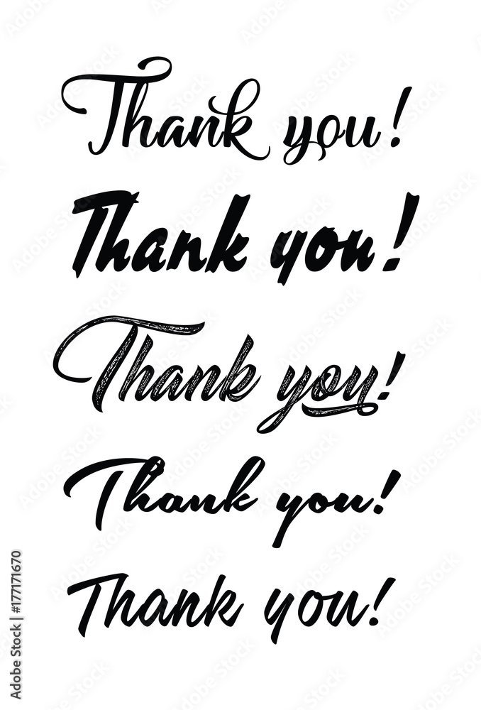 Thank you card. Hand drawn lettering. Ink Vector illustration. Thank you card. Hand drawn lettering. Ink Vector illustration.