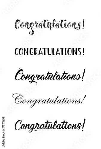 Congratulations lettering. Calligraphy handwritten phrase for your design.