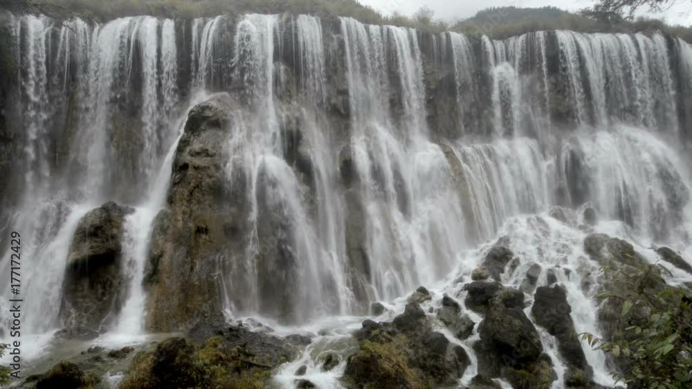 Autumn view of the Jiuzhaigou Valley waterfalls