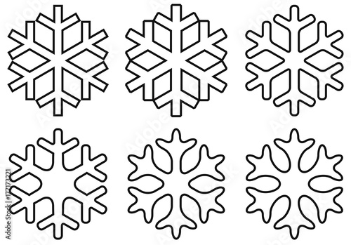 FLOCONS DE NEIGE contour noir