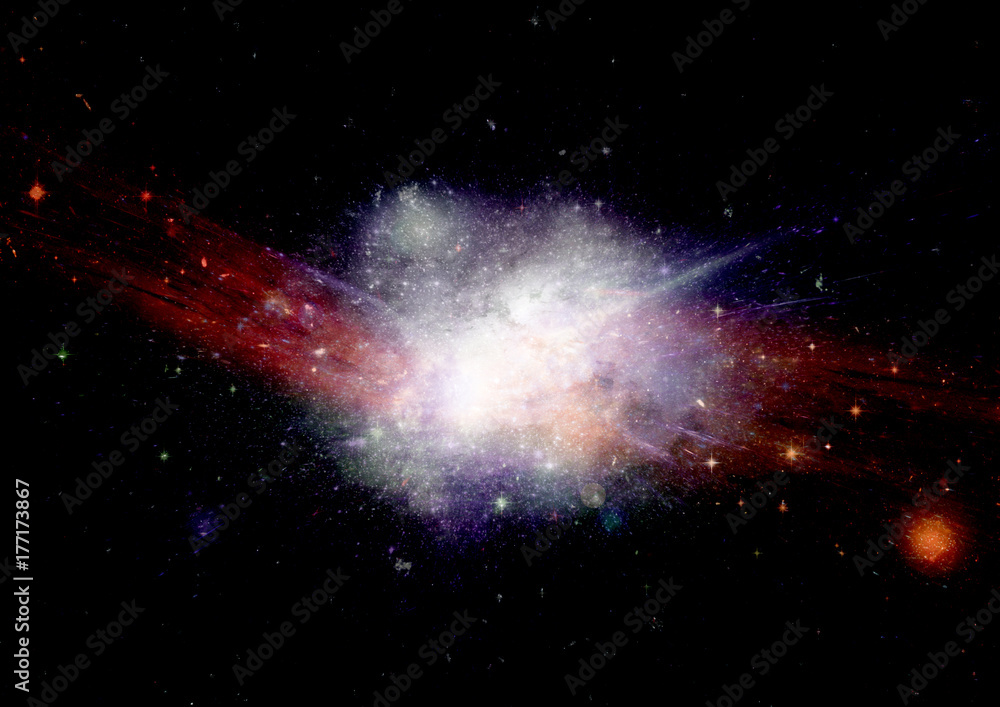 Naklejka premium Stars, dust and gas nebula in a far galaxy