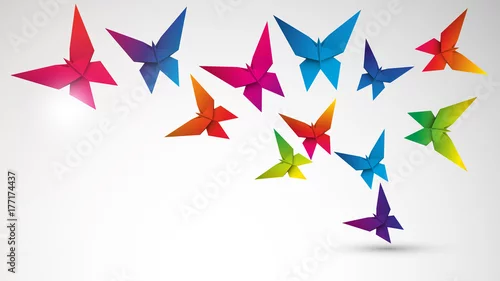 Obraz kolorowe motyle origami wektor