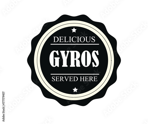 Gyros vintage stamp retro