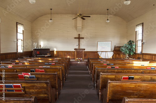 Inside an old country church. photo