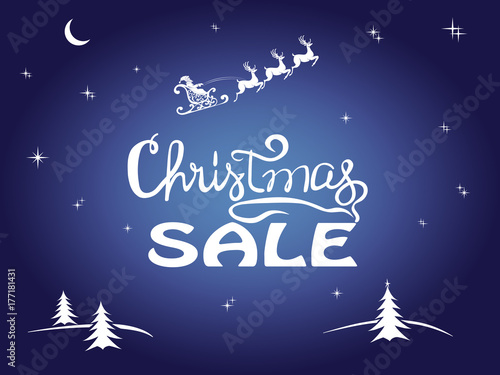 Christmas sale. Hand drawn pine tree branch