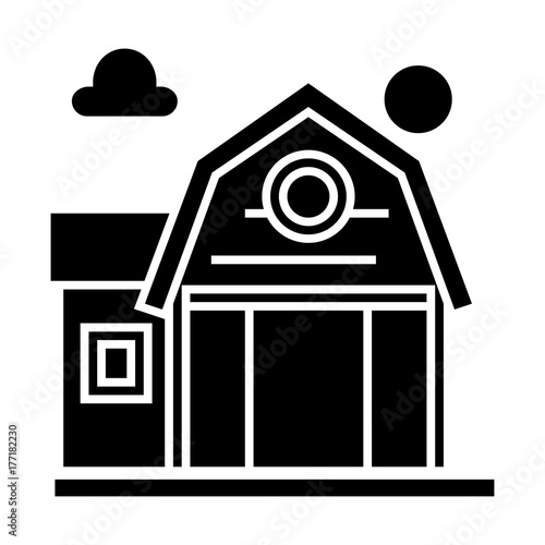 farm fron  icon, vector illustration, black sign on isolated background photo