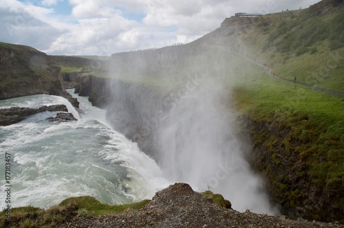 アイスランド　グトルフォス　ゴールデンサークル　滝　黄金　絶景　夏 iceland island summer  Golden circle Gullfoss waterfall