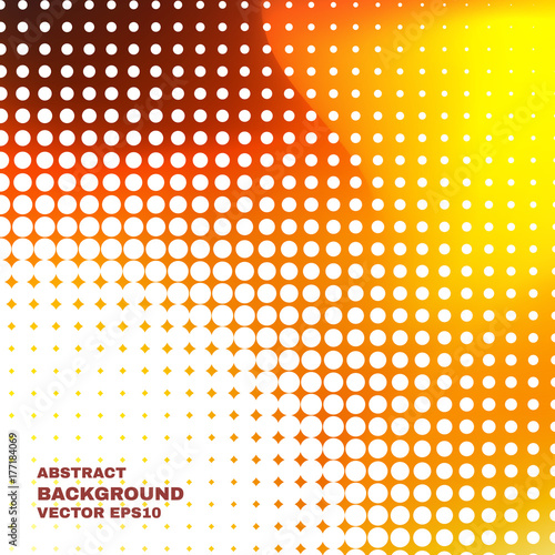 Abstraknyj background with a pattern of circles. Bright shades of yellow and red.