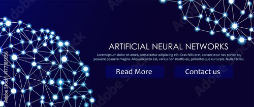 Artificial neural networks banner. A form of connectionism ANNs. Computing systems inspired by the biological brain networks